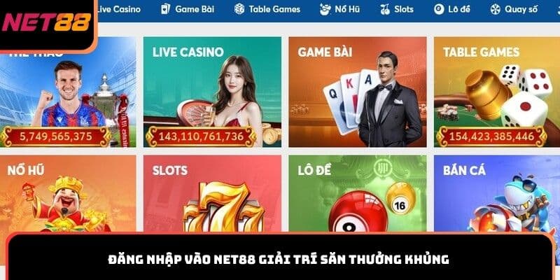 Đăng nhập vào Net88 giải trí săn thưởng khủng