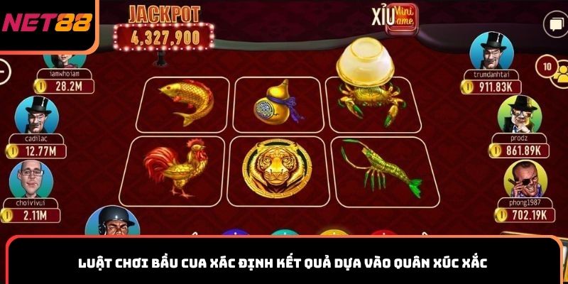 Luật chơi Bầu Cua xác định kết quả dựa vào quân xúc xắc